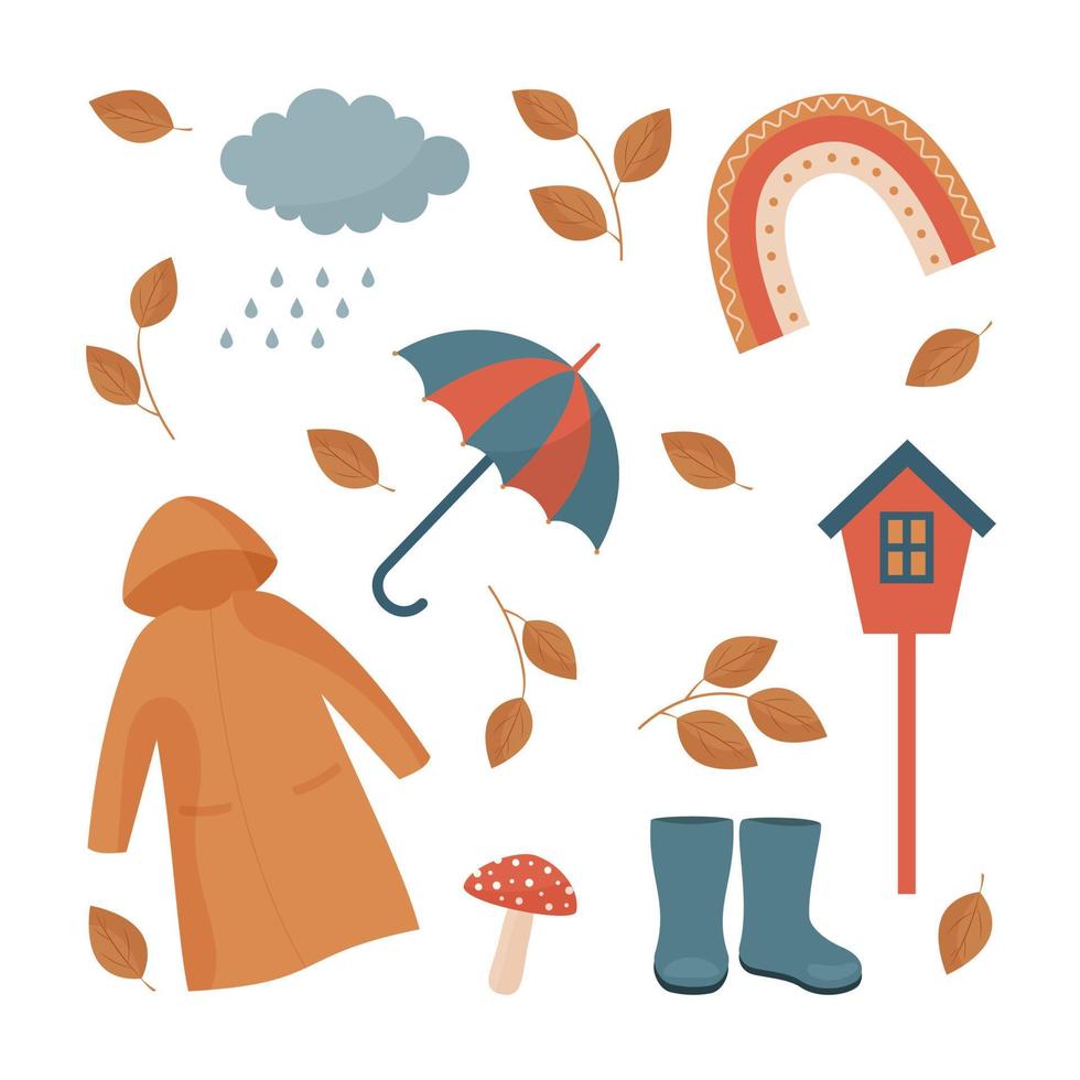 cozy autumn items vector