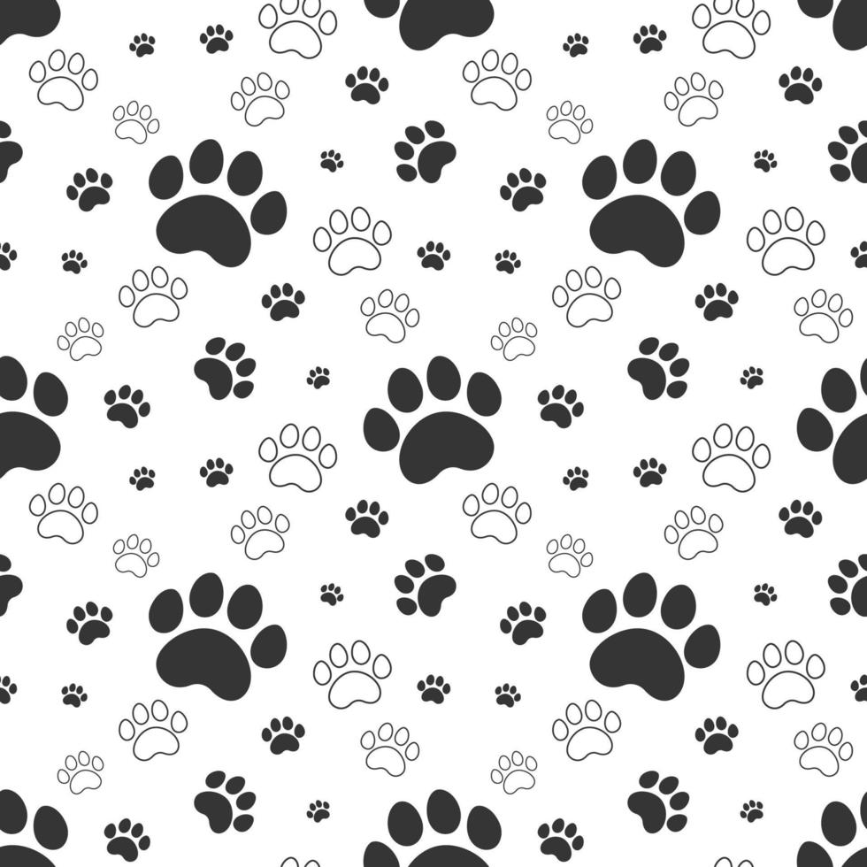 pets paw prints pattern vector