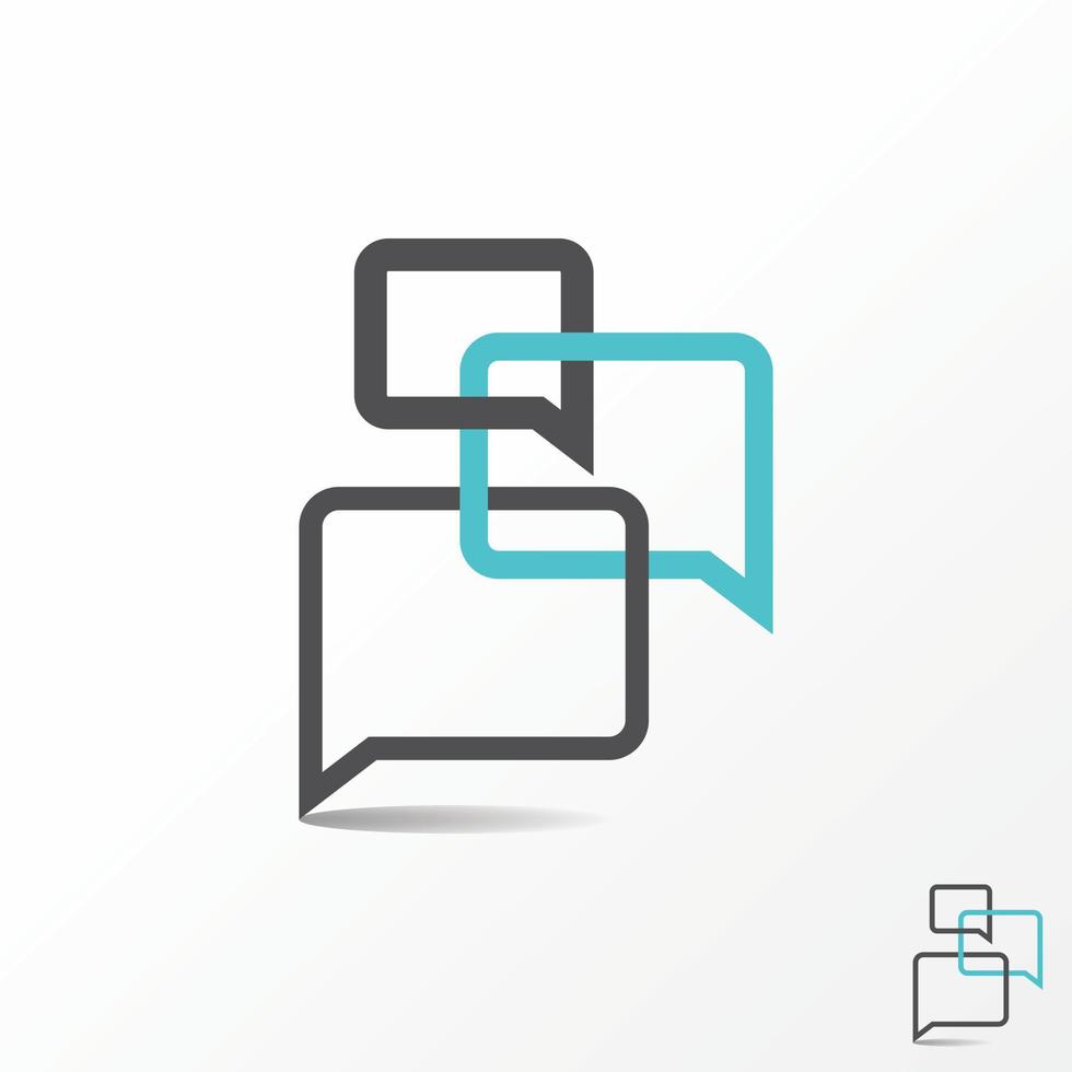 Simple and unique three or triple talk chat sign on merge image graphic icon logo design abstract concept vector stock. Can be used as symbol related to communication or community