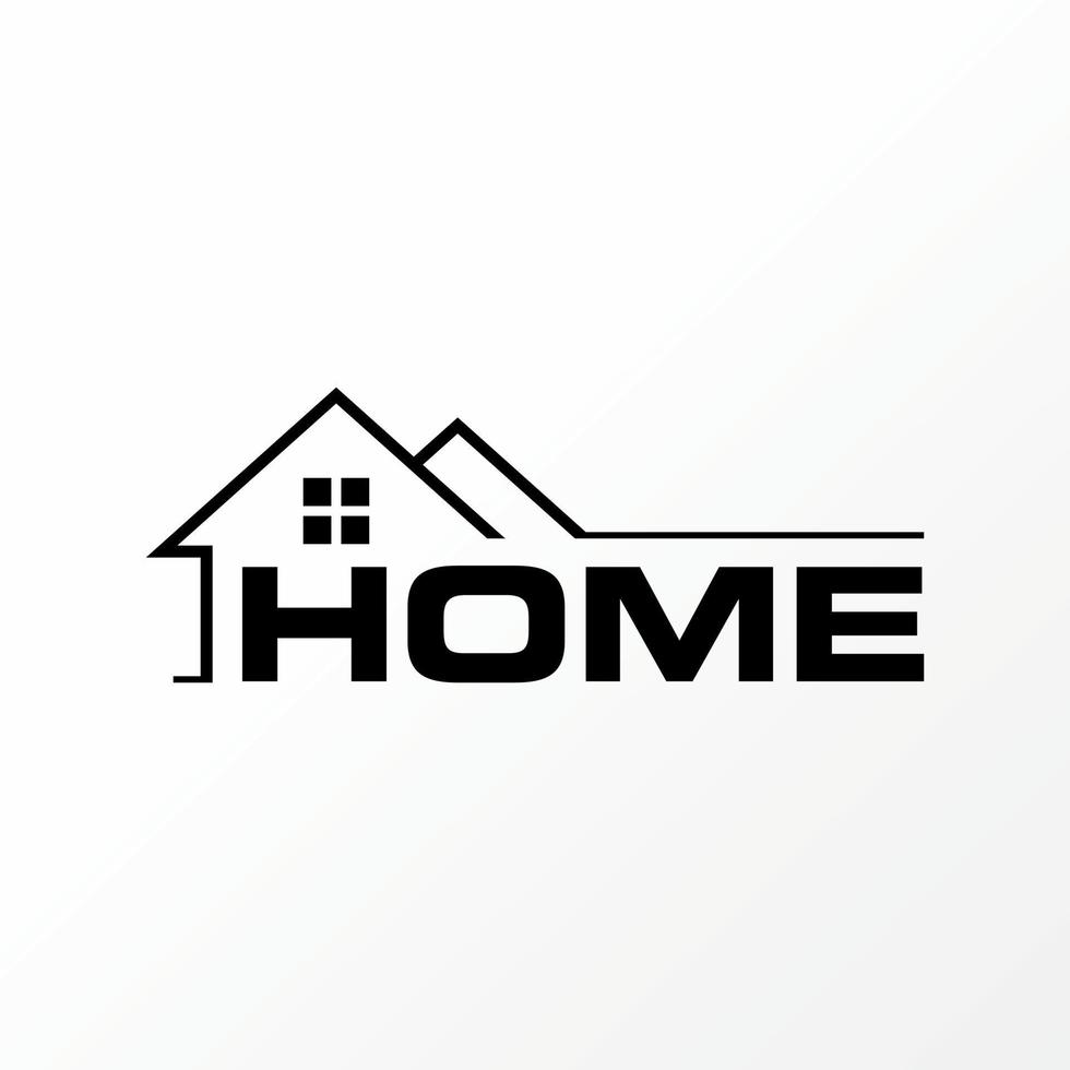 Simple and unique letter or word HOME with double roof house image graphic icon logo design abstract concept vector stock. Can be used as symbol related to property or construction
