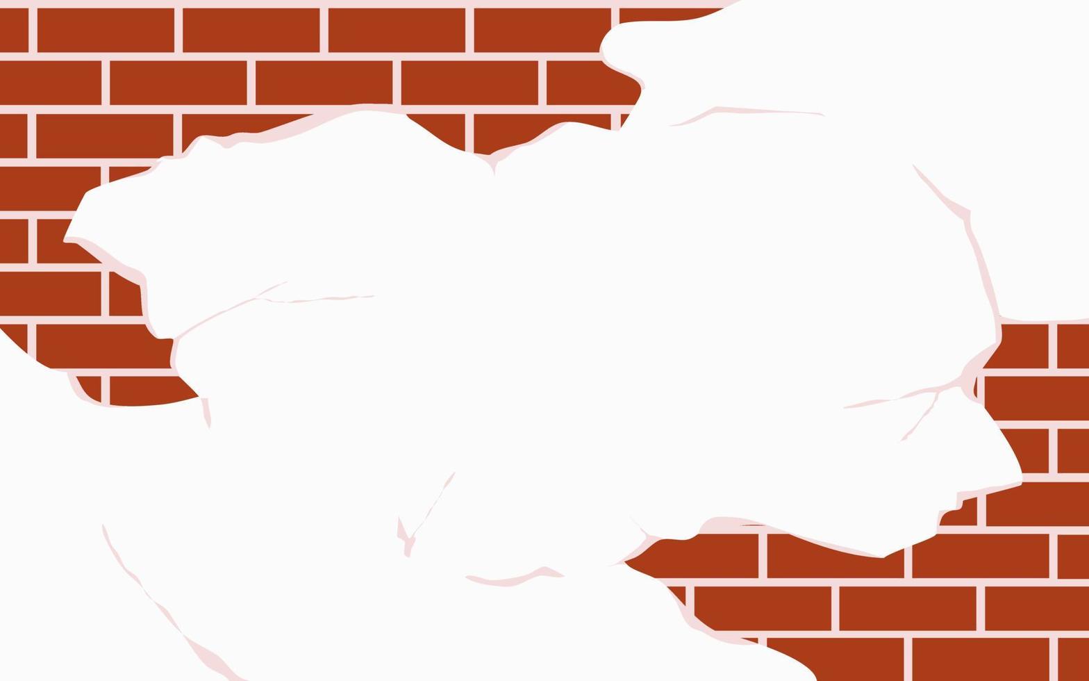 Cracked Brick Wall Background Texture Material vector