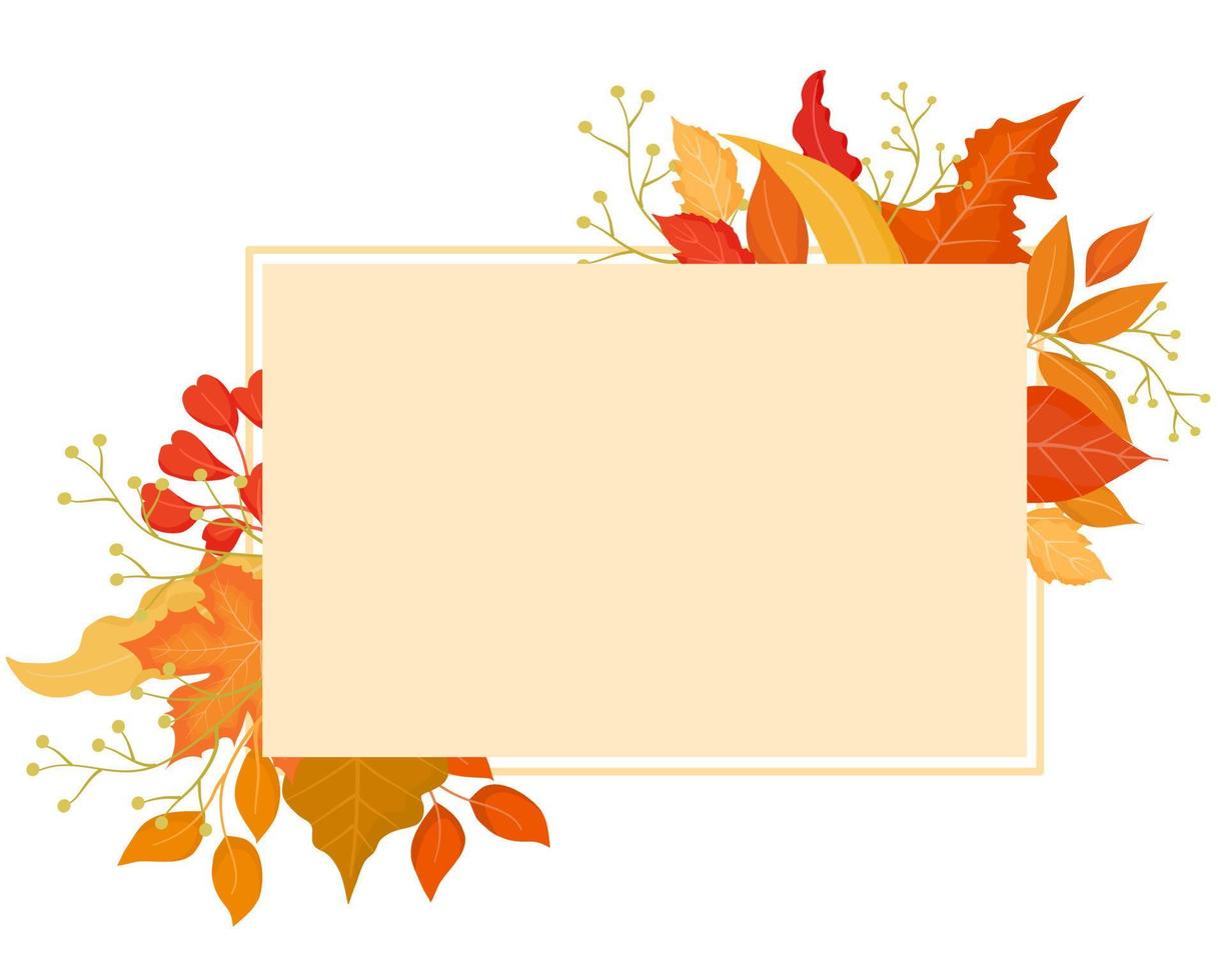 Autumn Leaves Frame with Leaves in The Corner vector