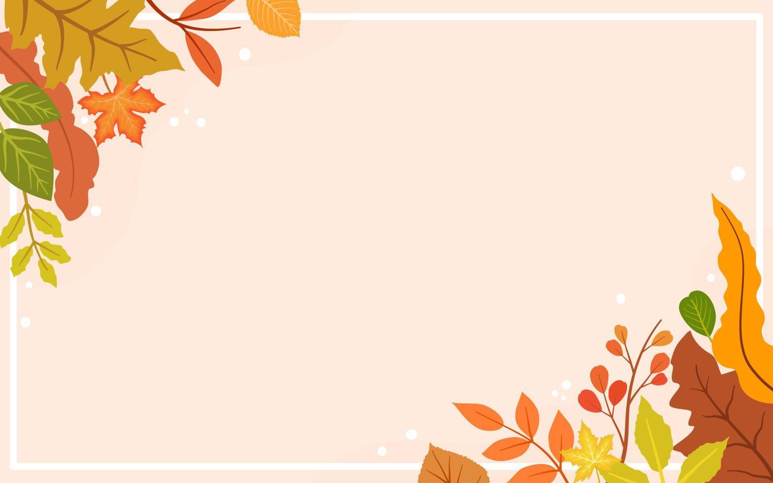 Autumn Leaves Frame Background vector