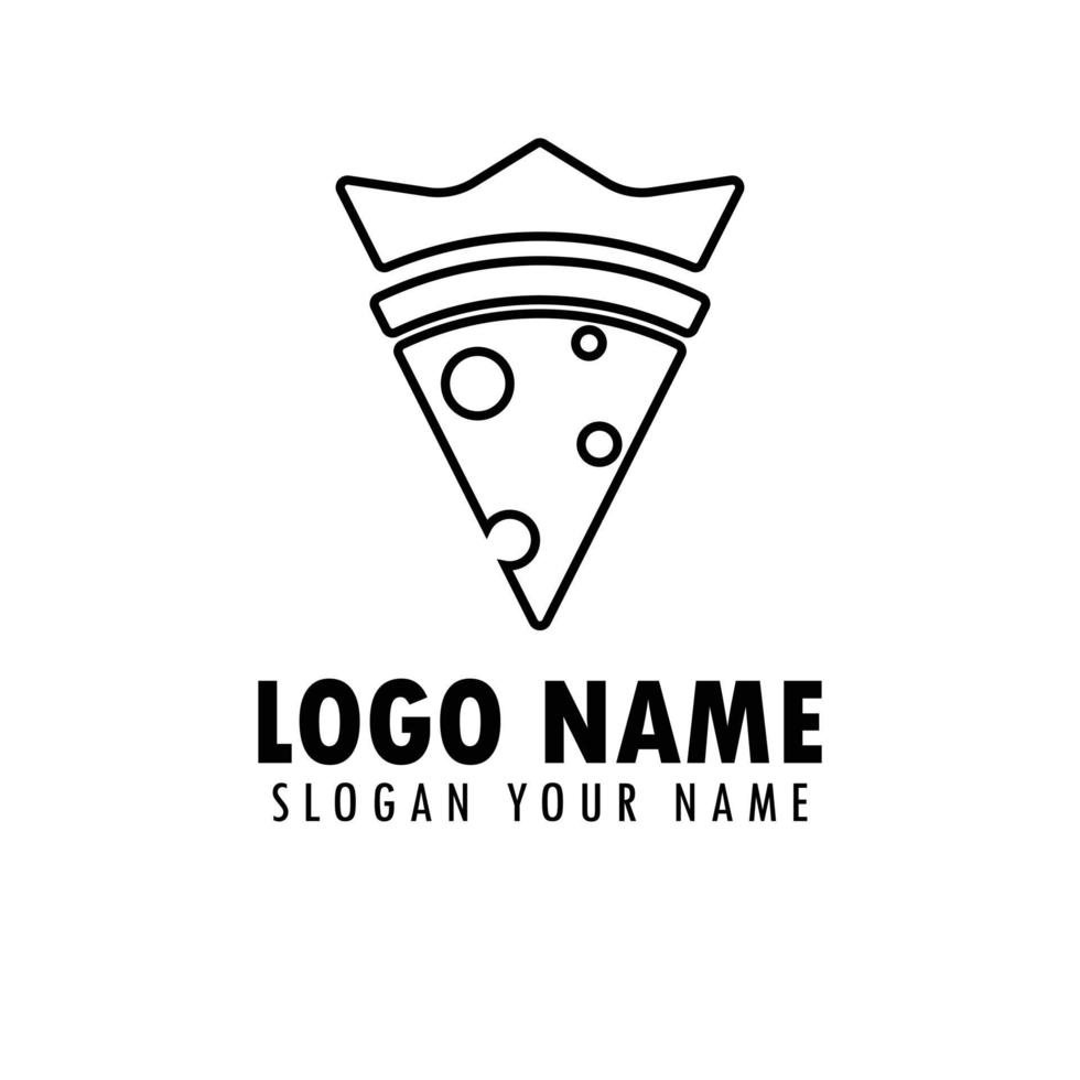 logotipo del rey de la pizza. icono de pizza vector