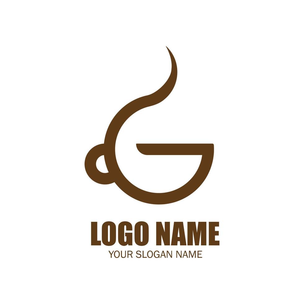 logotipo inicial de la taza de café g vector