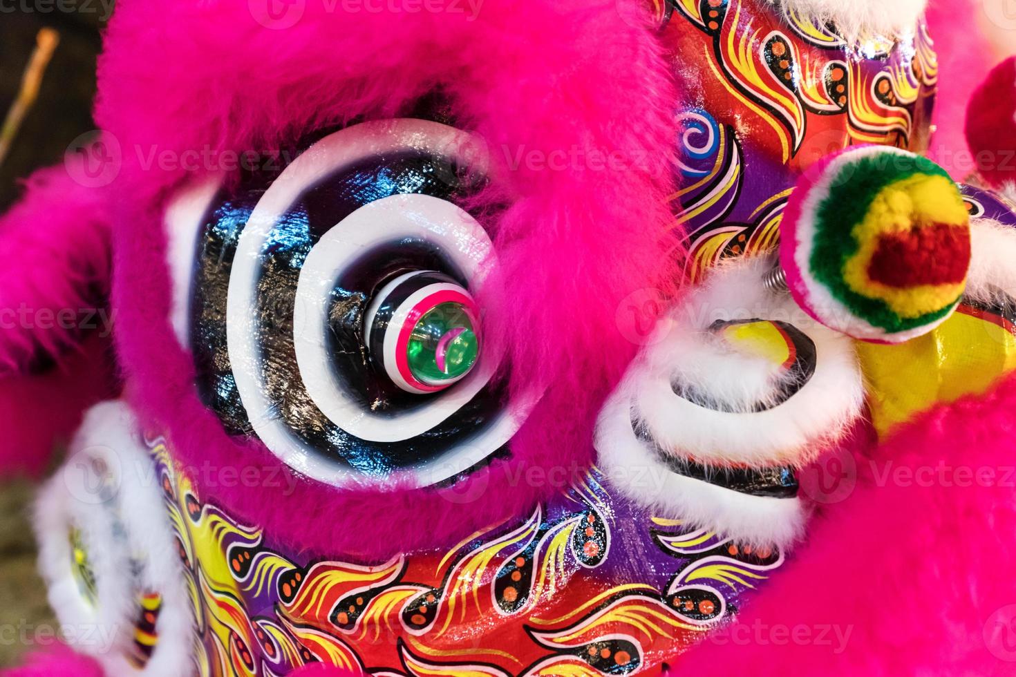 closeup lion head for lion dance photo