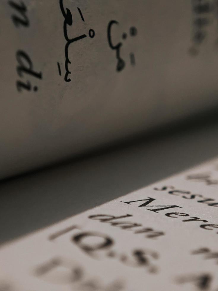 macro photo, book center, paper, writing photo