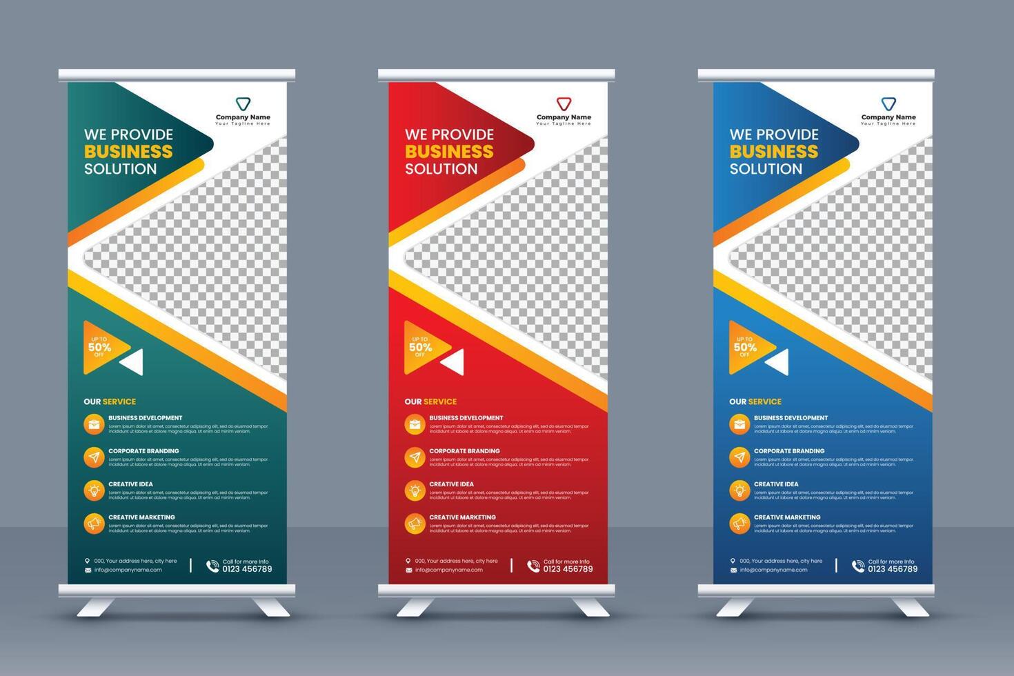 Abstract Corporate Business Roll up banner template design or company