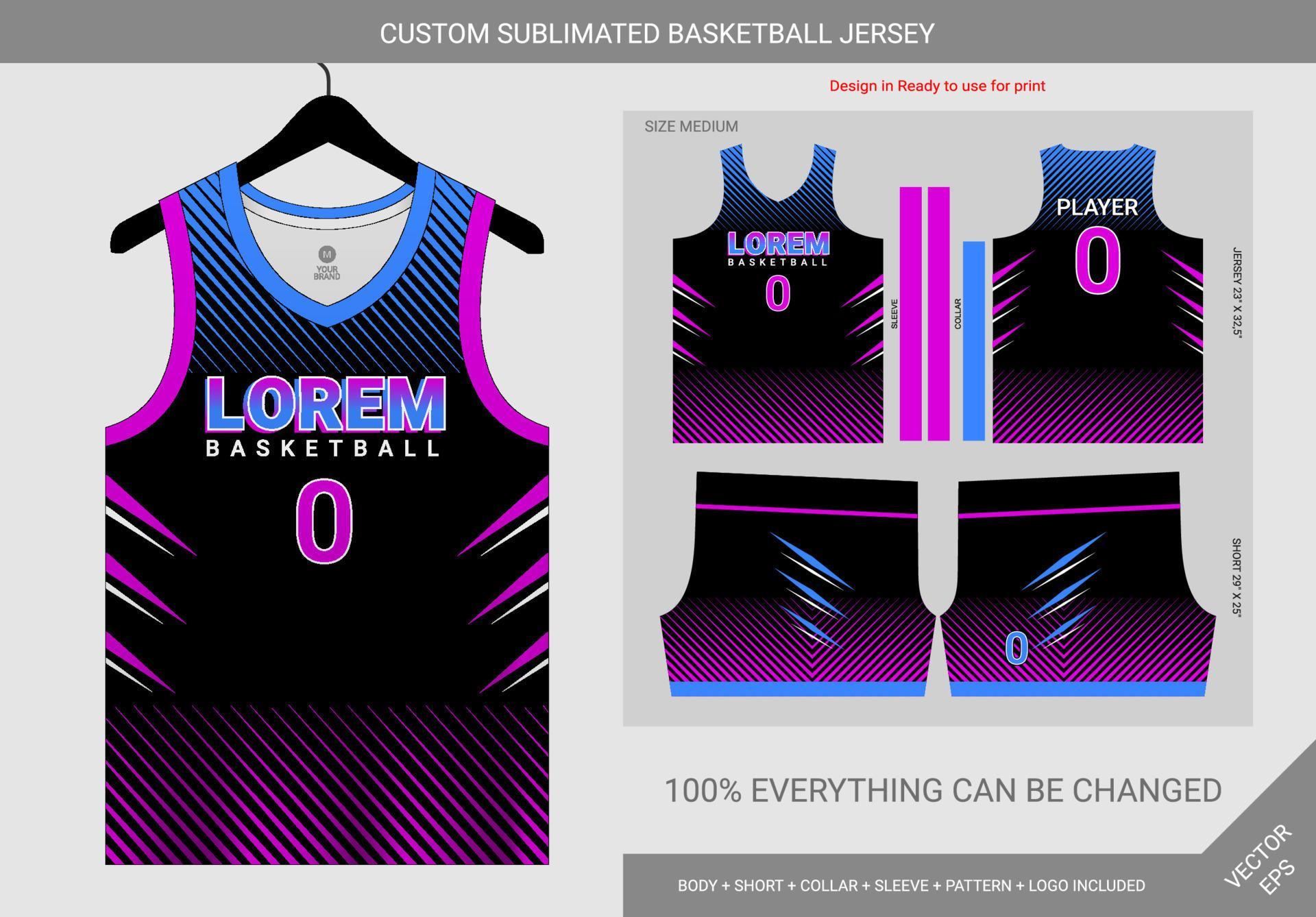abstract lines cyan magenta basketball jersey template 11352033 Vector ...