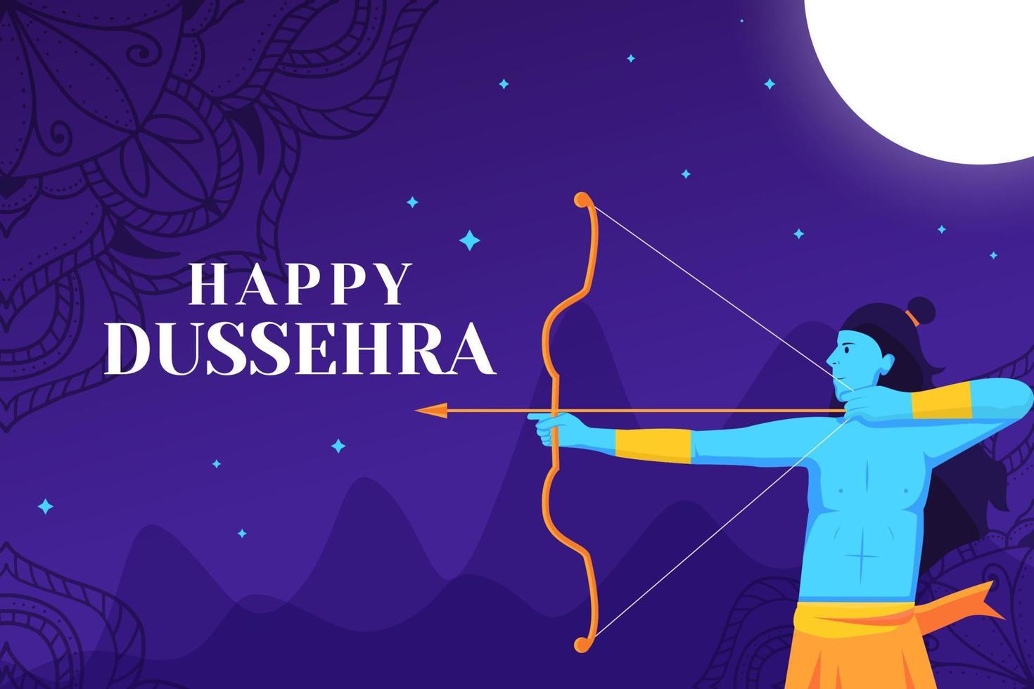 fondo plano feliz dussehra ilustración vector