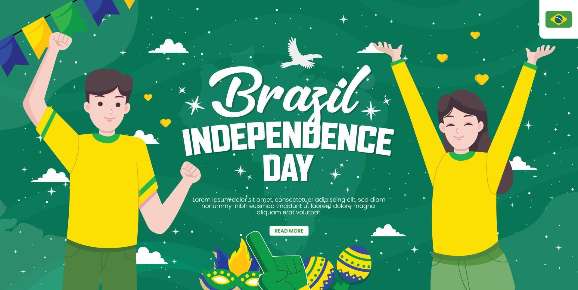 Brazil independence day concept illustration vector