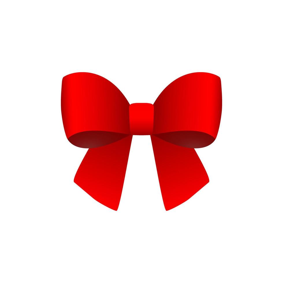 Red gift bow for the holiday. Vector illustration