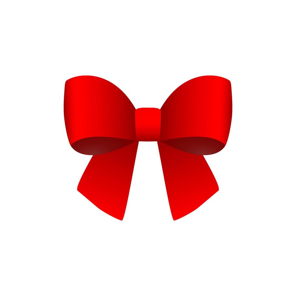 Red gift bow for the holiday. Vector illustration