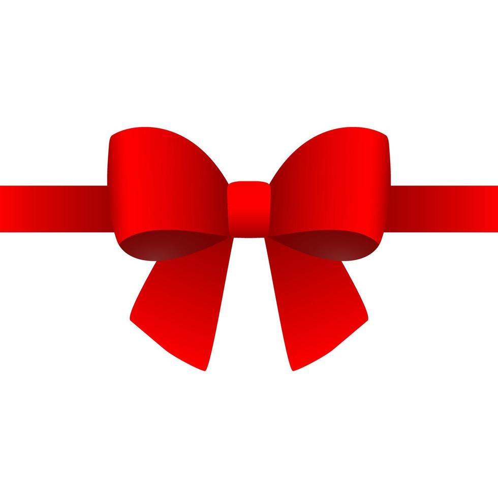 Red gift bow for the holiday. . Vector illustration