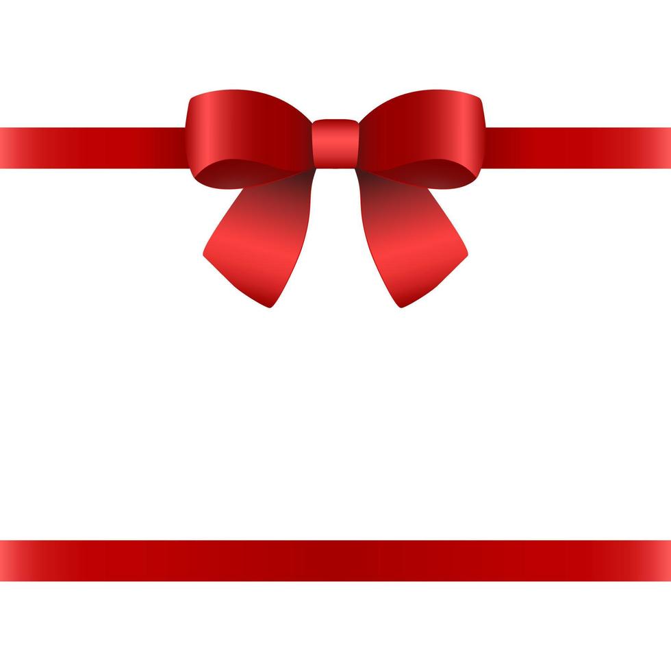 Red gift bow for the holiday. . Vector illustration
