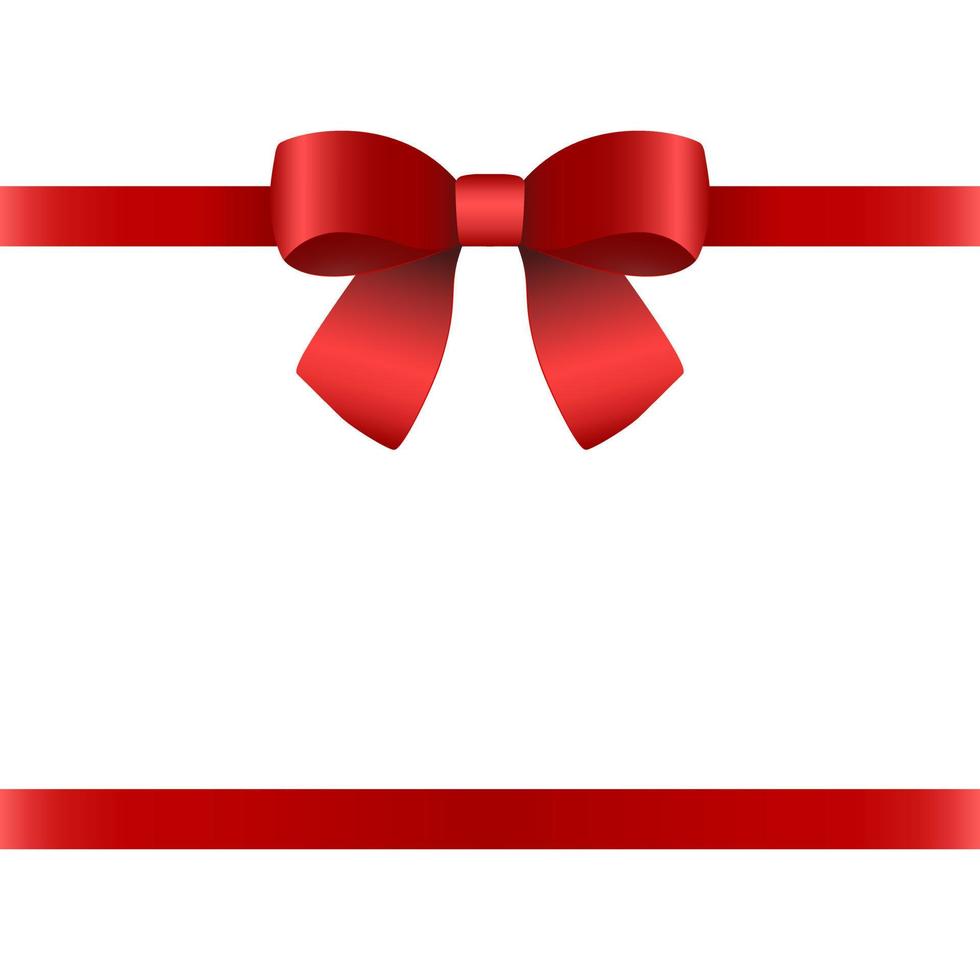 Red gift bow for the holiday. . Vector illustration