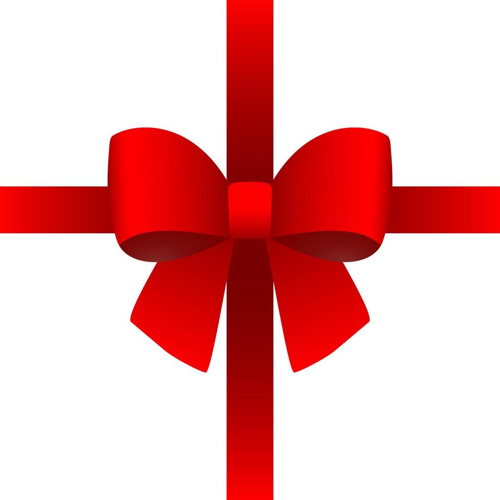 Red gift bow for the holiday. Vector illustration