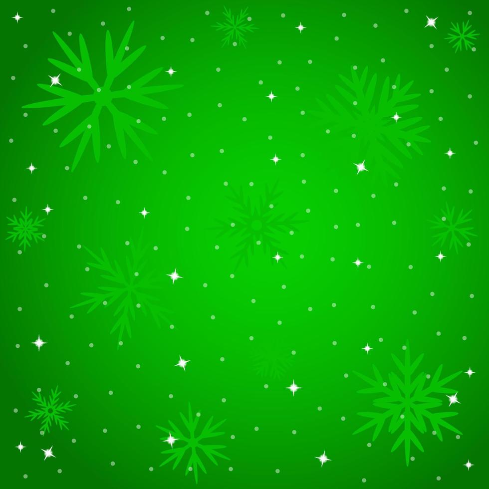 Christmas green background with snowflakes. vector