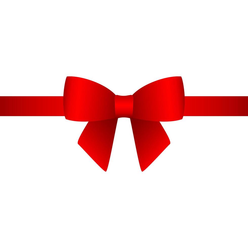 Red gift bow for the holiday. Vector illustration