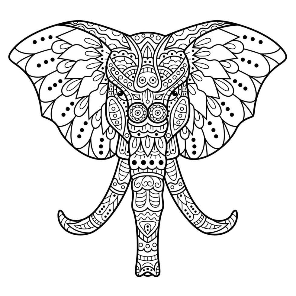 Elephant line art vector