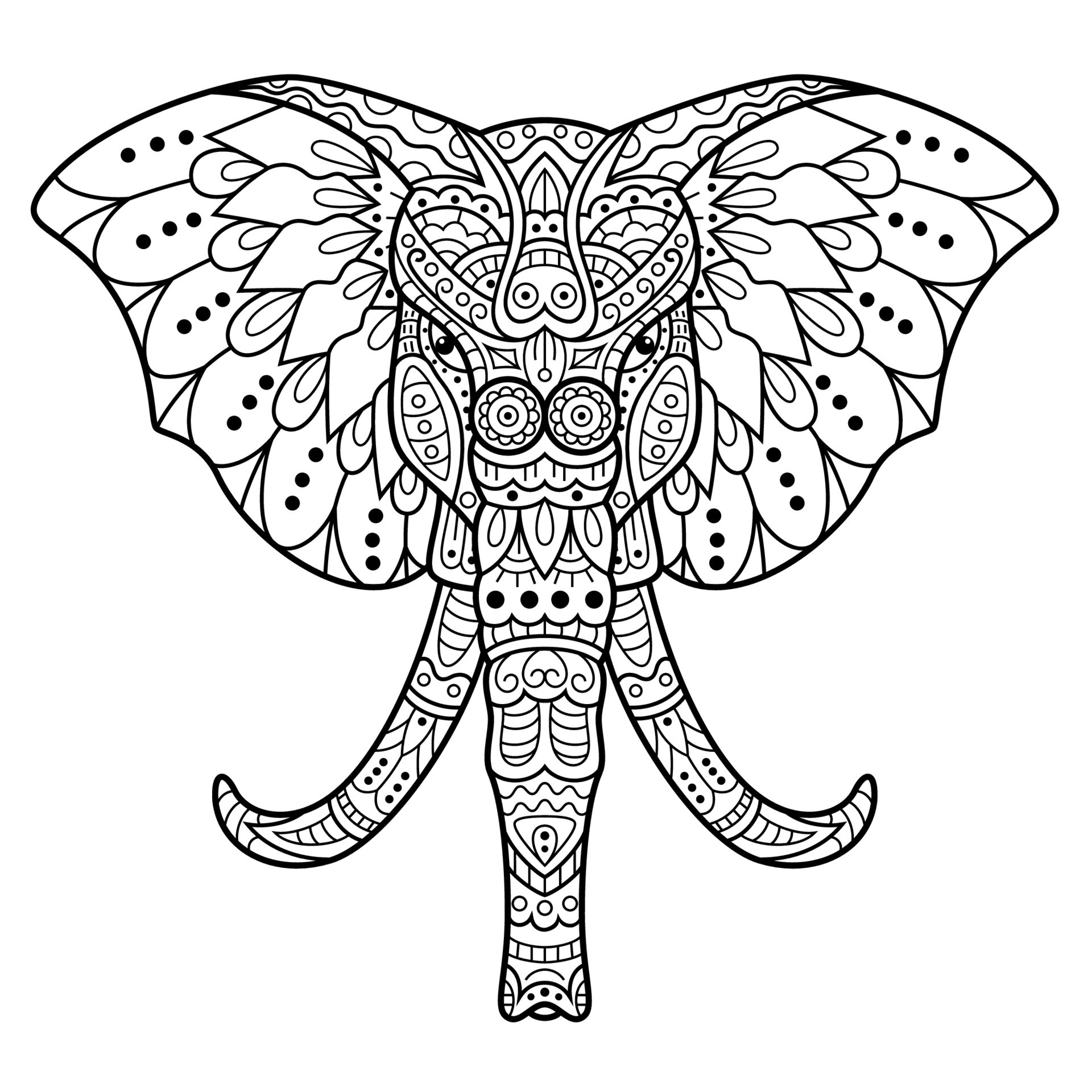 Elephant line art 11352290 Vector Art at Vecteezy