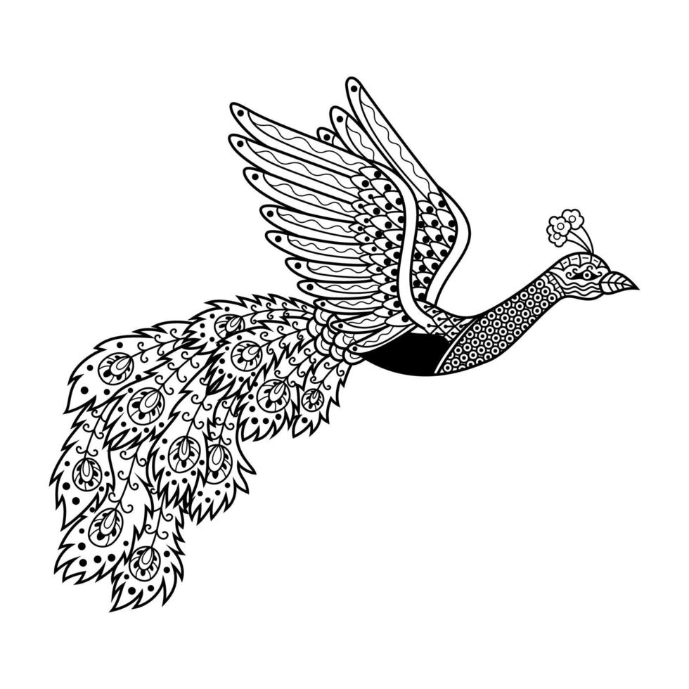 Peacock line art vector