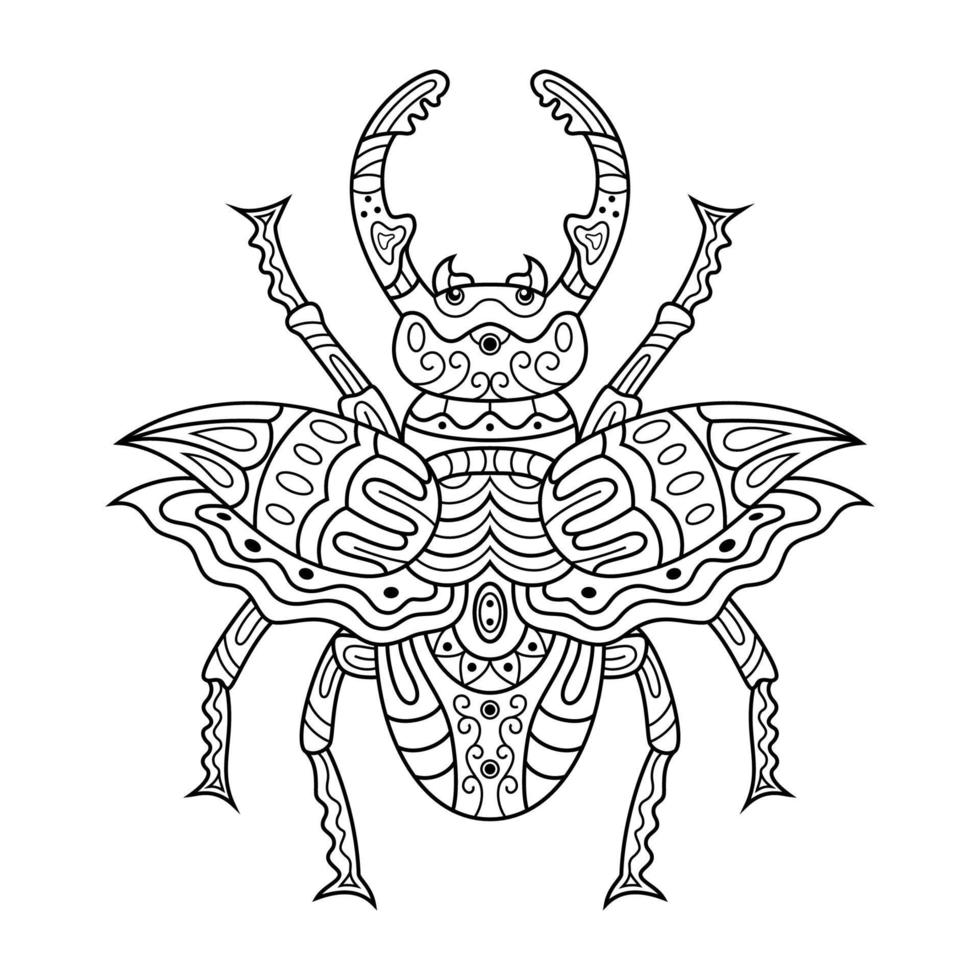 Beetle line art vector