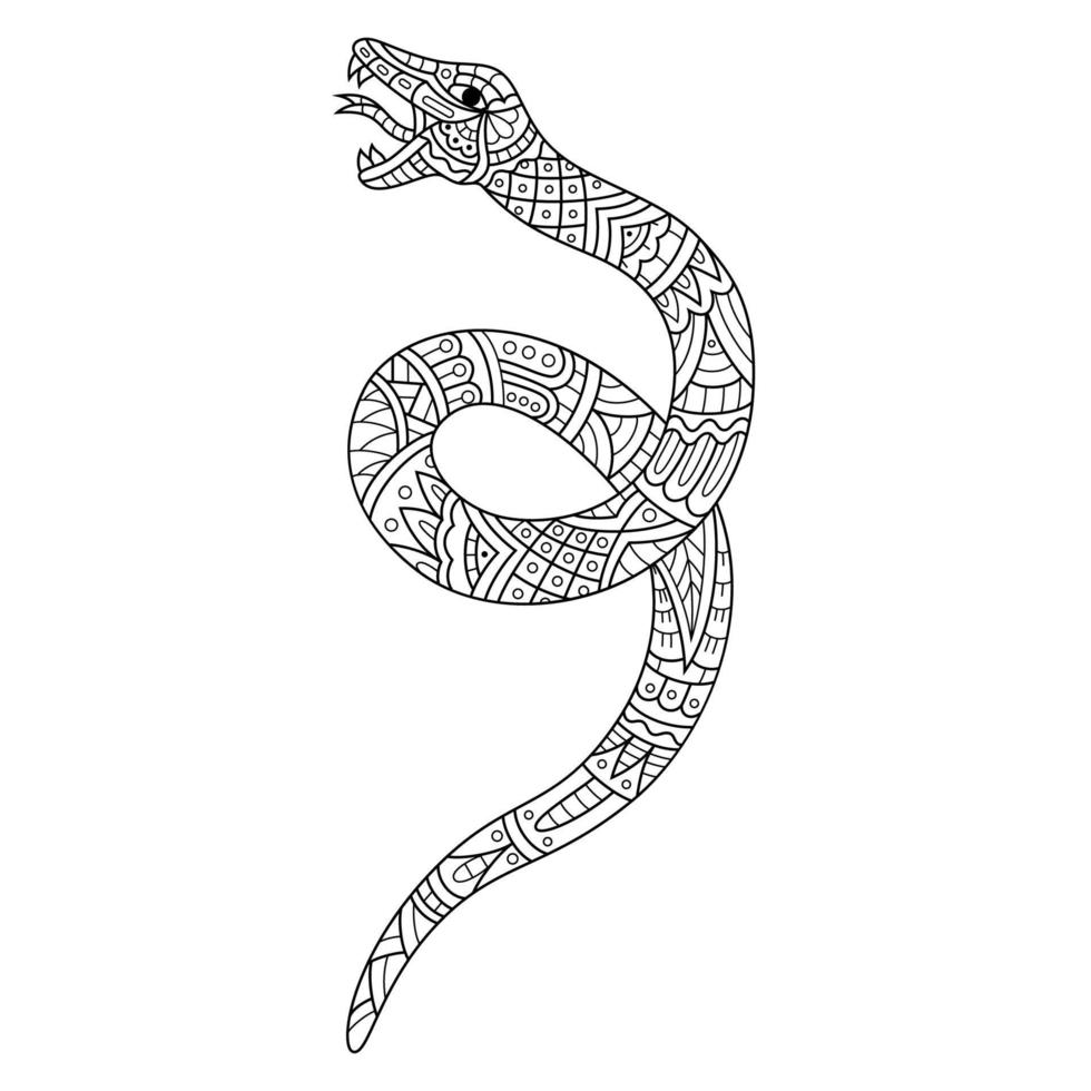 arte de línea de serpiente vector