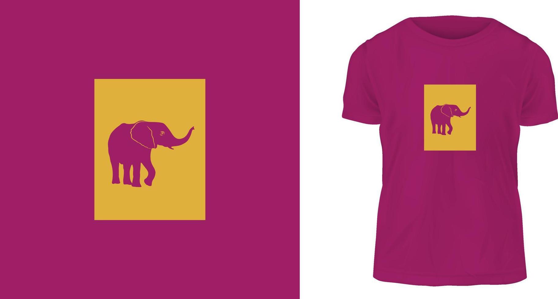 t shirt design concept, elephant vector