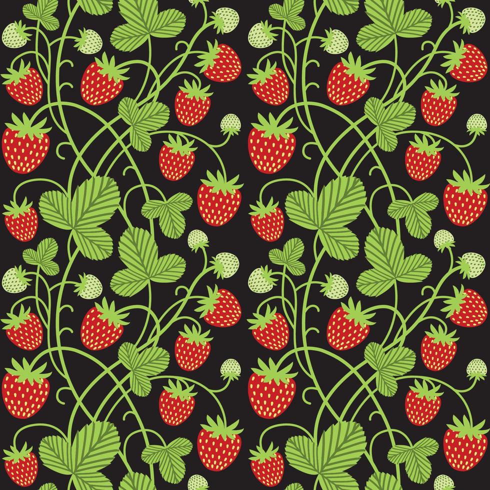 Cute strawberries seamless pattern. vector