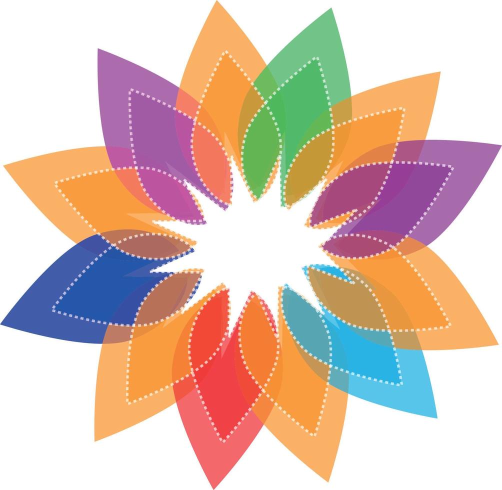 flor de mandala colorido vector