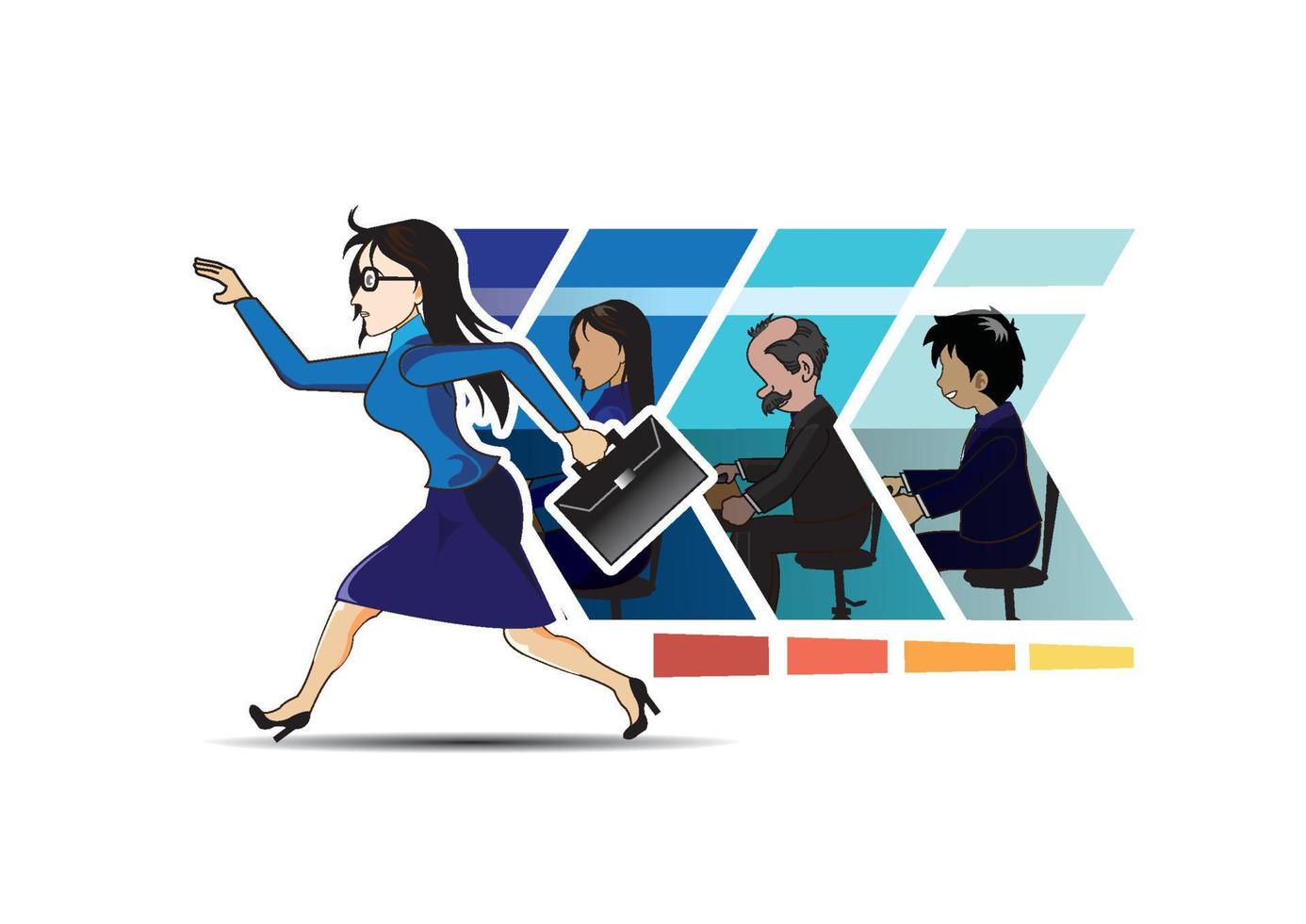 Businesswoman moving Business Forward vector