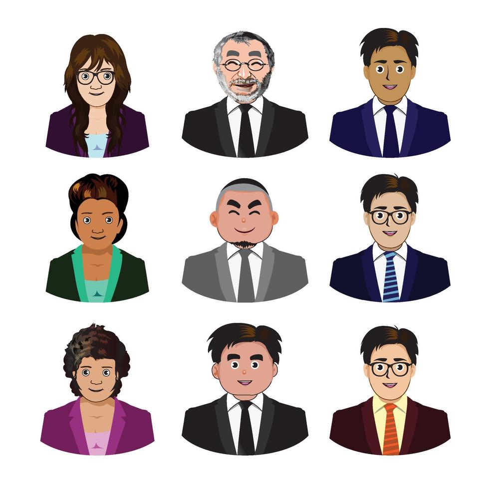 Business people icons set vector