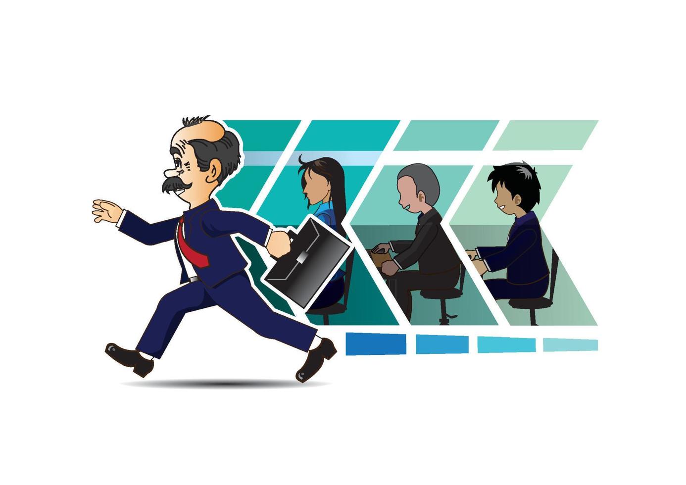 Illustration of Businessman moving Business Forward vector