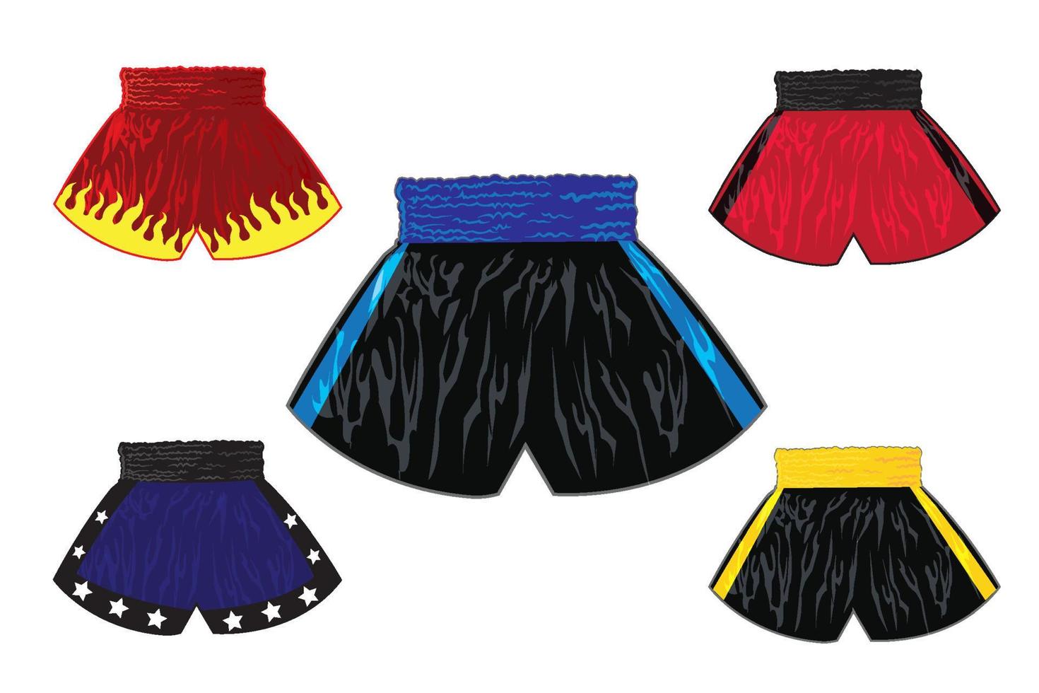 Illustration of boxing shorts set vector