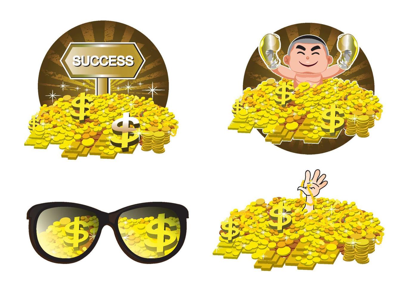 Business concept for Rich and successful from business vector