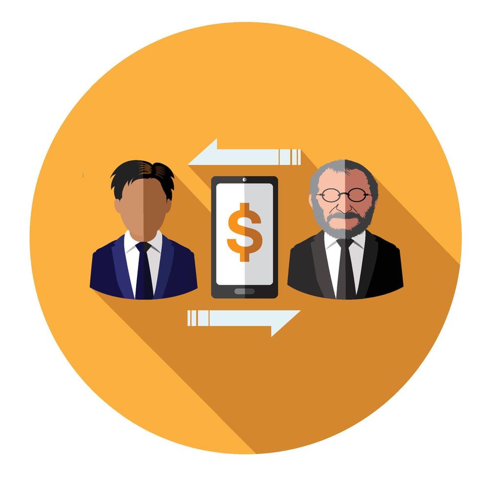 Businessperson connecting with mobile vector