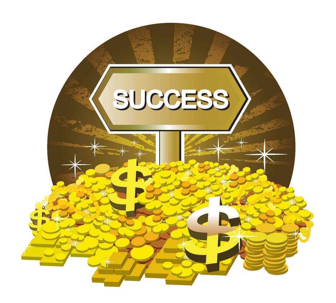 Illustration of success and rich concept vector