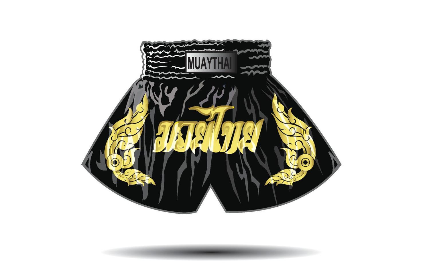 Black color of thai boxer shorts vector