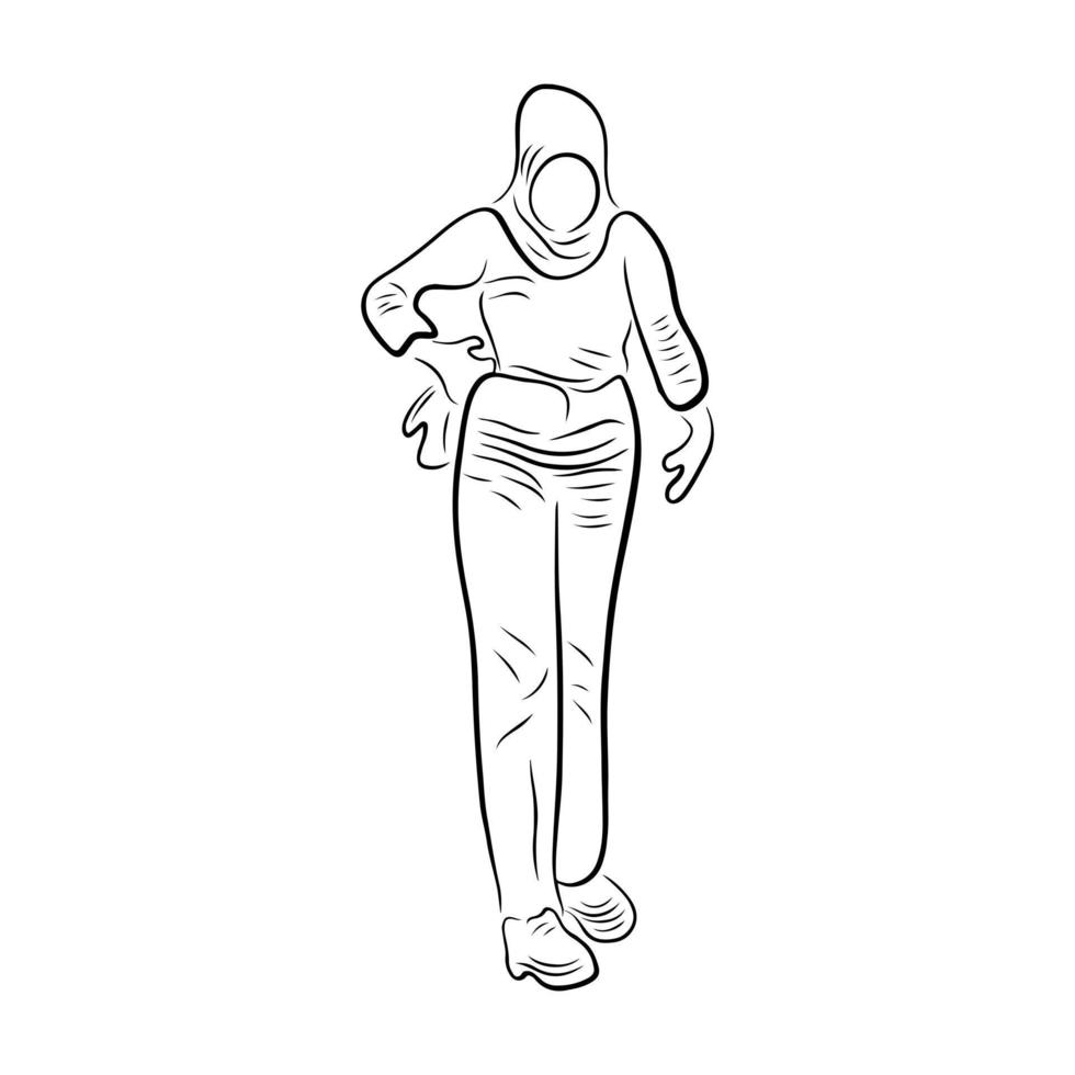 Woman pose line art style vector