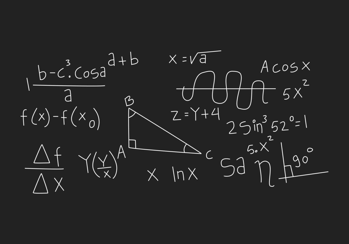 ilustración realista del fondo de la pizarra de matemáticas vector