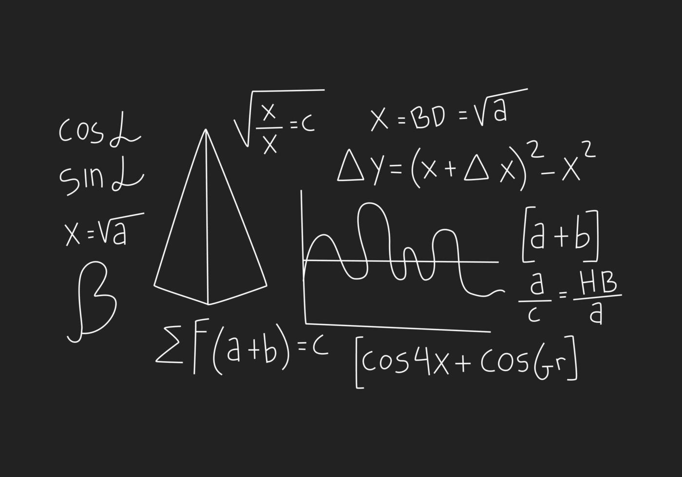realistic math chalkboard background illustration vector