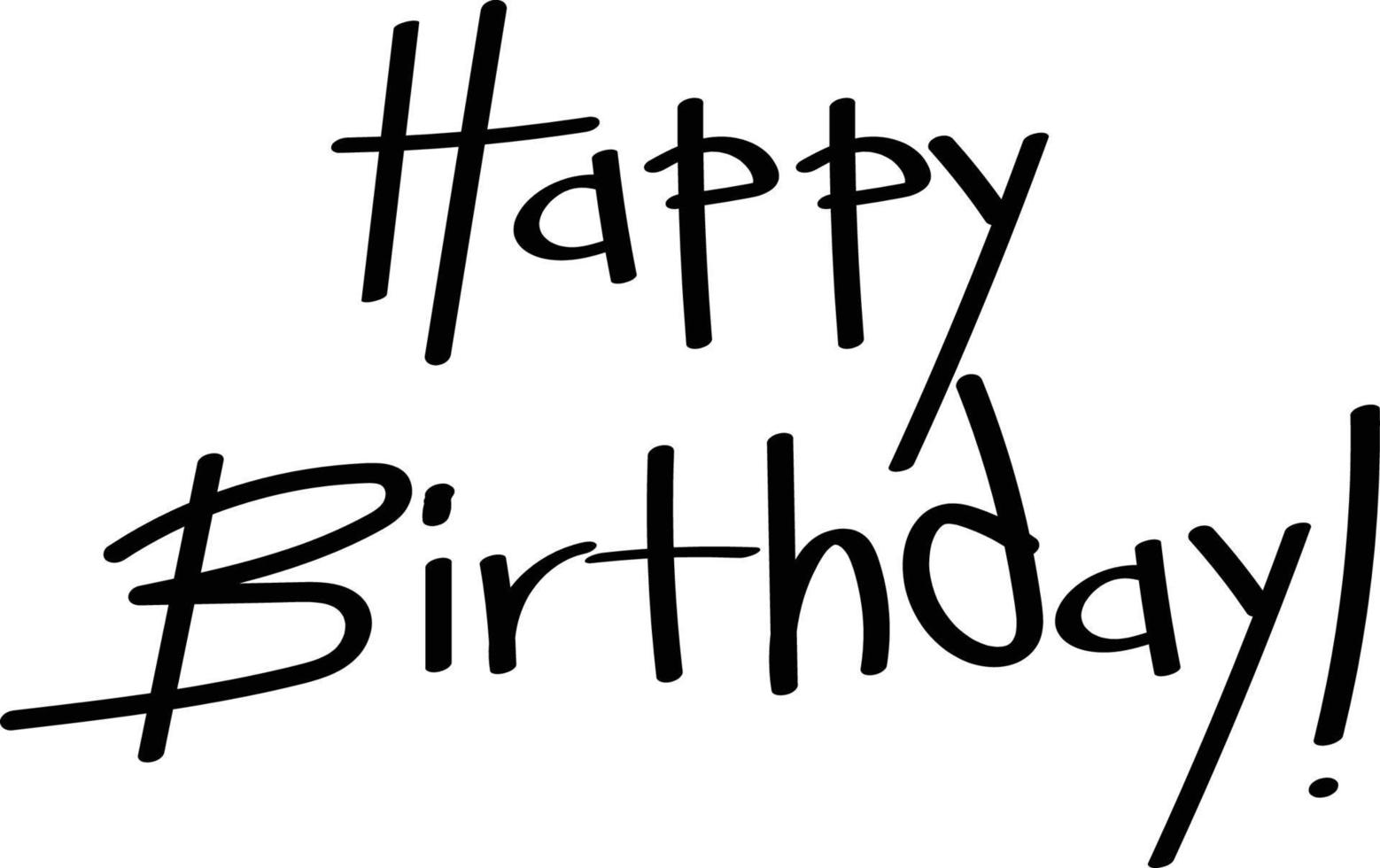 Happy Birthday Hand Written Lettered Text vector