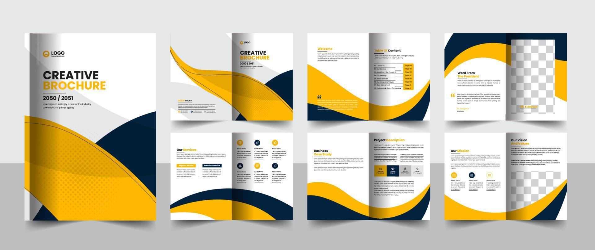 folleto de perfil de empresa corporativa folleto de informe anual diseño de concepto de diseño de propuesta comercial vector