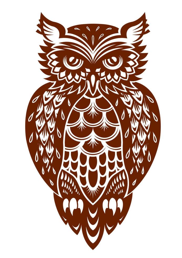 Brown owl character vector