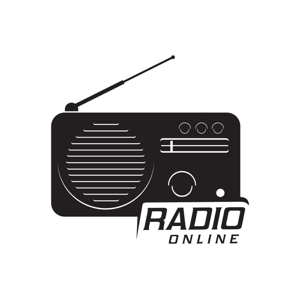 Online radio, radio station icon vector
