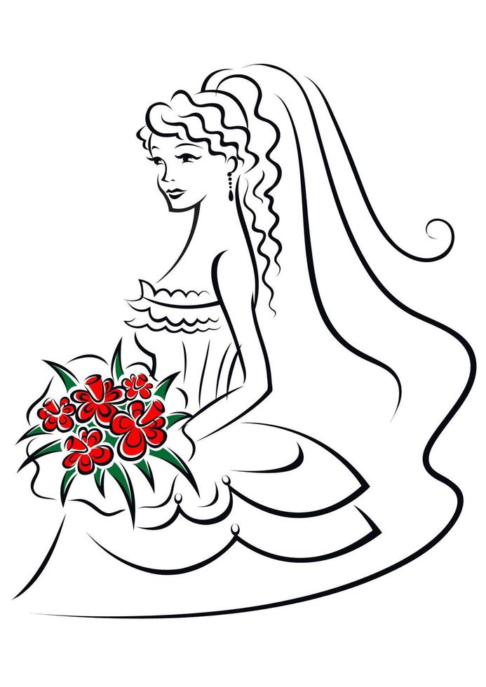 Beautiful bride character vector