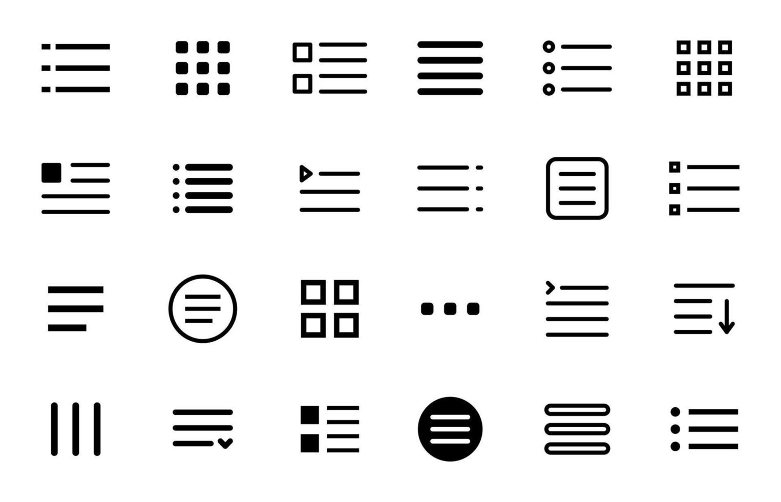 Hamburger menu icons, web and mobile navigation vector