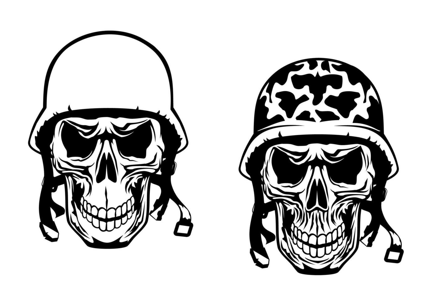 Warrior and pilot skulls vector