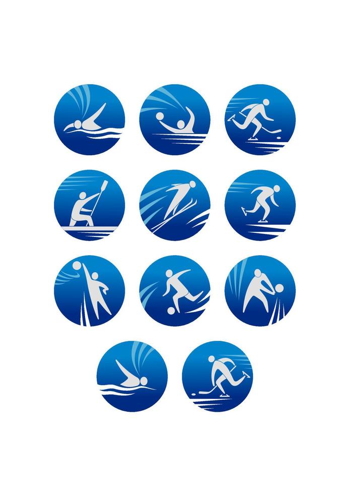 winter sport icons vector